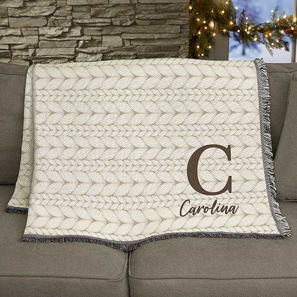 Christmas Sweater Monogram Personalized Blankets - 32117