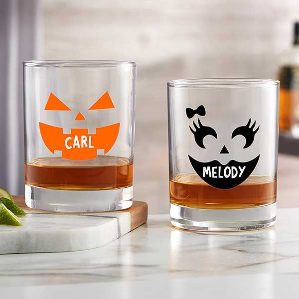 Jack-o'-Lantern Personalized Whiskey Glasses - 32125