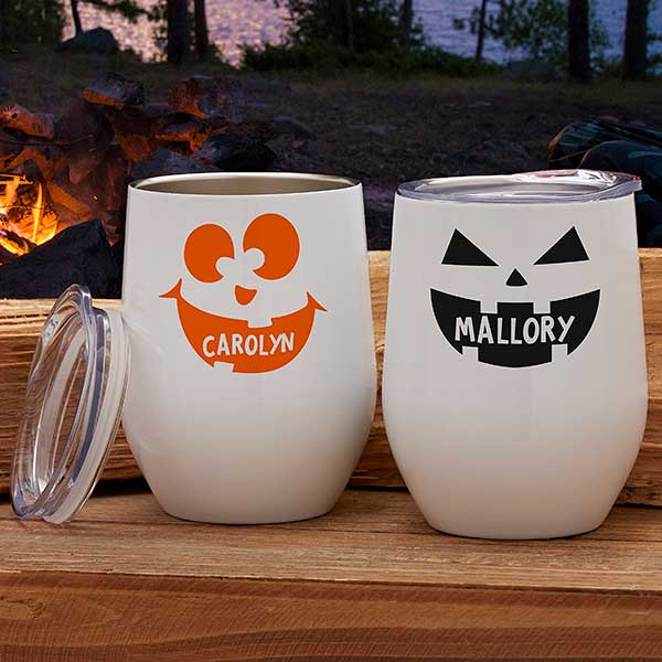 Jack-o'-Lantern Personalized Stainless Insulated Wine Cup - 32126