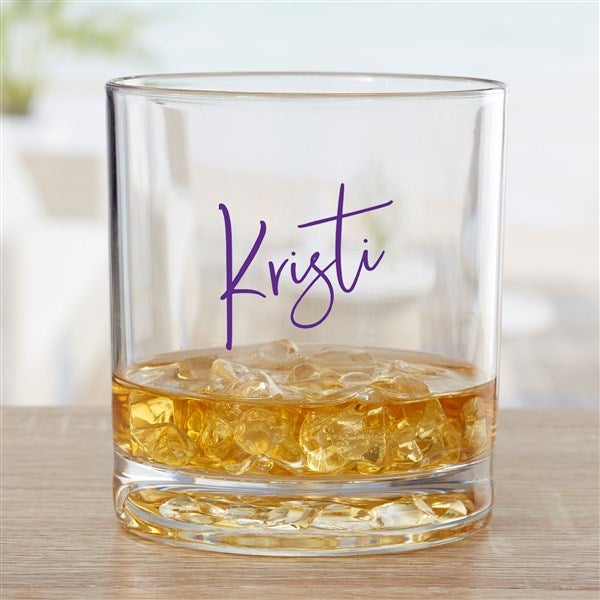 Trendy Script Name Personalized Tritan Whiskey Glasses - 32178