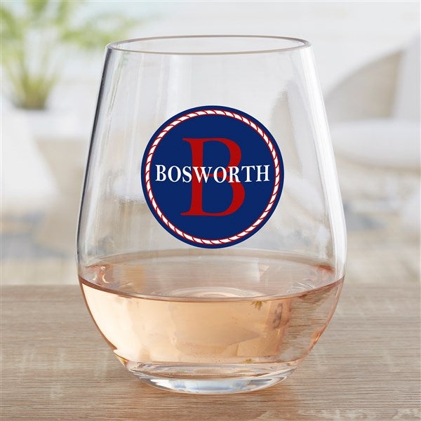 Anchors Aweigh! Personalized Triton Wine Glasses - 32179