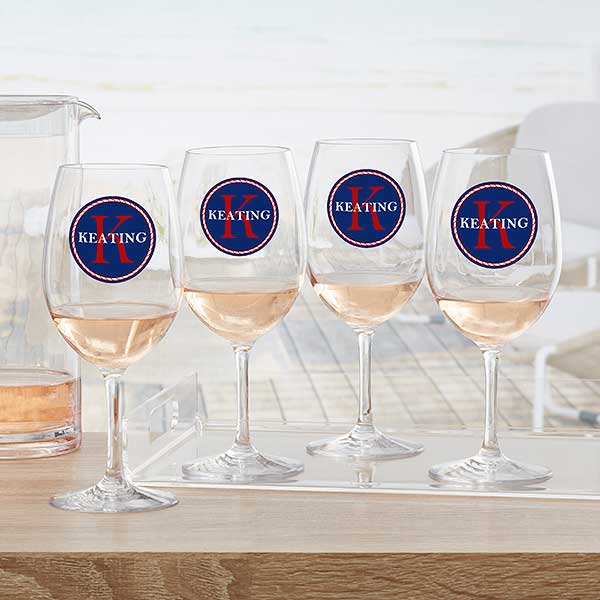 Anchors Aweigh! Personalized Stemless Wine Glass