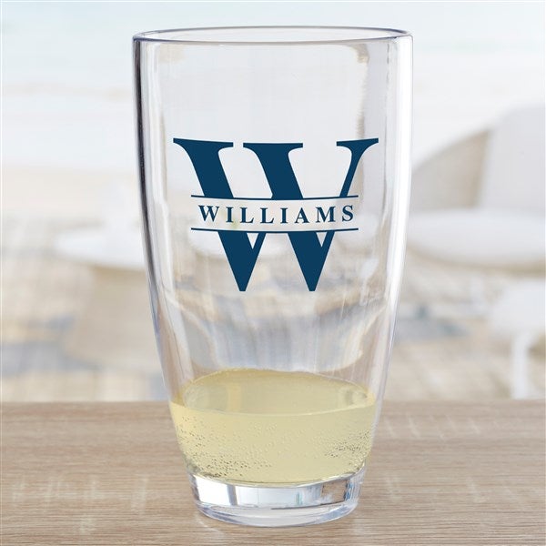 Set of 4  Hand Cut 15 oz Highball Beverage Glass Engraved with custom  monogram