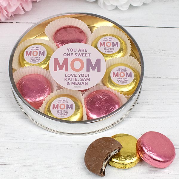 You Are One Sweet Mom Personalized Chocolate Covered Oreo Cookie Gift Tin - 32192D