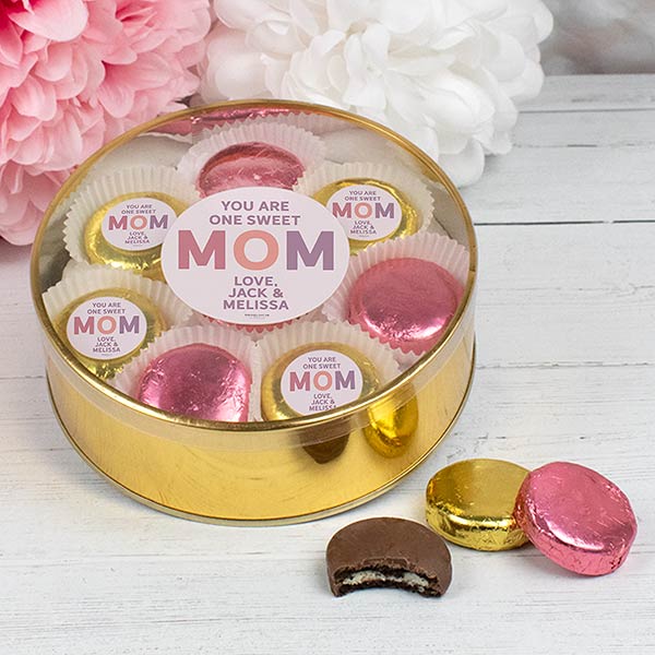 You Are One Sweet Mom Personalized Chocolate Covered Oreo Cookie Gift Tin - 32192D