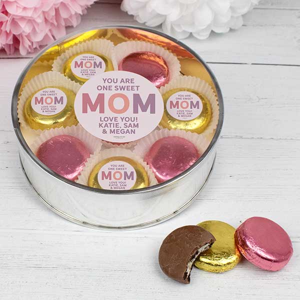 You Are One Sweet Mom Personalized Chocolate Covered Oreo Cookie Gift Tin - 32192D