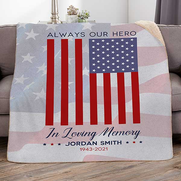 Always Our Hero Personalized Memorial Blankets - 32219