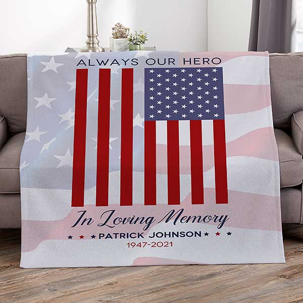 Always Our Hero Personalized Memorial Blankets - 32219