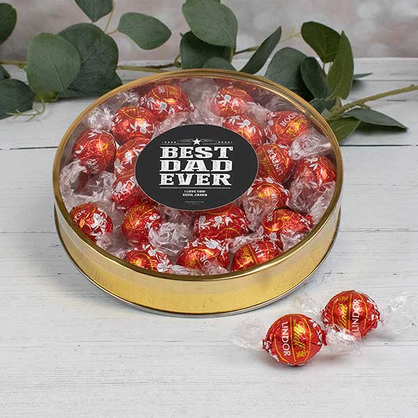 Best Dad Ever Personalized Lindt Gift Tins - 32228D