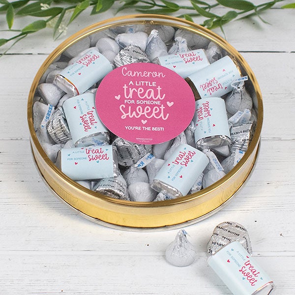 A Treat for Someone Sweet Personalized Tin with Hershey's & Reese's Mix - 32234D