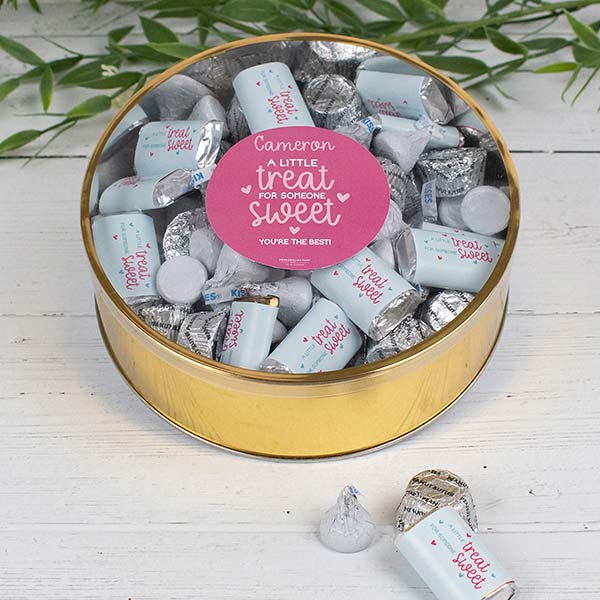 A Treat for Someone Sweet Personalized Tin with Hershey's & Reese's Mix - 32234D