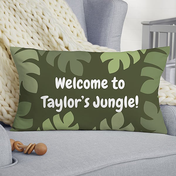 Jolly Jungle Lion Personalized Nursery Throw Pillows - 32247