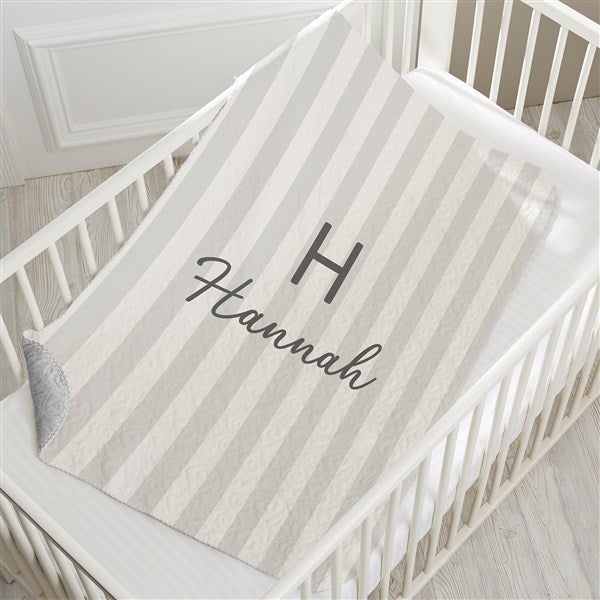 Delicate Stripes Personalized Girls' Blankets - 32268