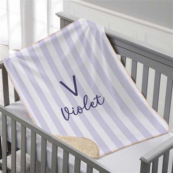 Delicate Stripes Personalized Girls' Blankets - 32268