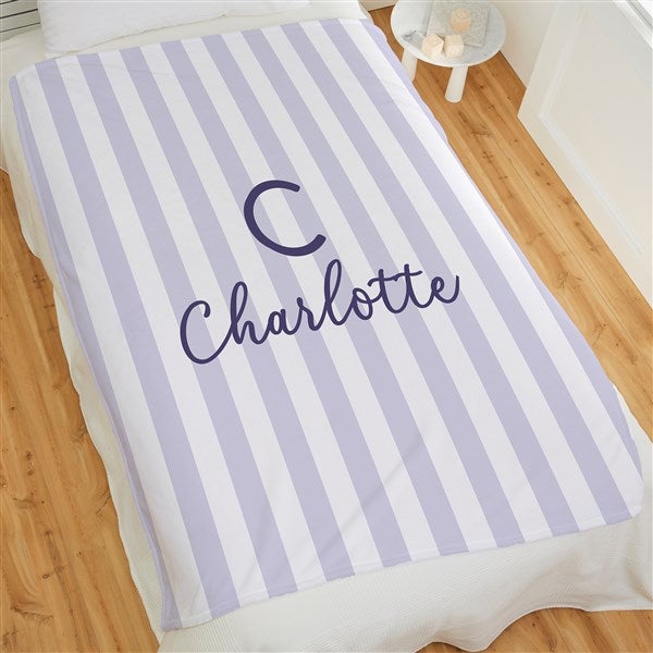 Delicate Stripes Personalized Girls' Blankets - 32268
