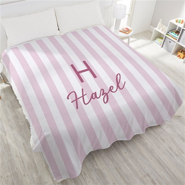 Delicate Stripes Personalized Girls' Blankets - 32268