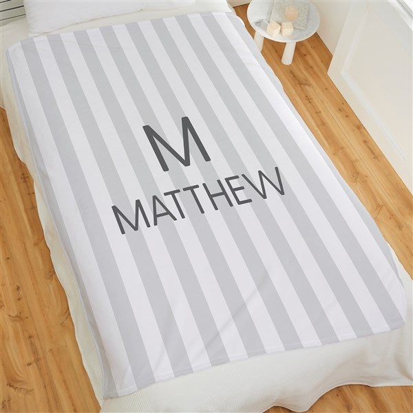 Delicate Stripes Personalized Boys' Blankets - 32269