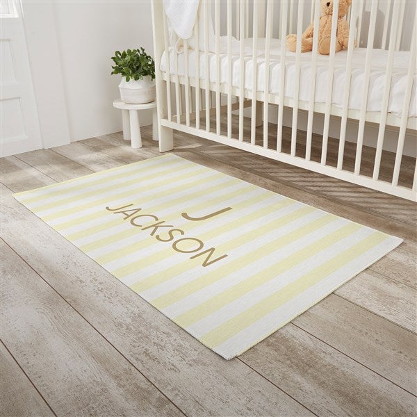 Delicate Stripes Baby Boy Personalized Nursery Area Rugs - 32275