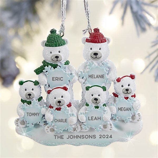 Polar Bear Family Personalized Christmas Ornaments - 32276