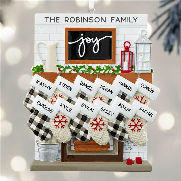 Fireplace Stockings Personalized Family Ornaments - 32293