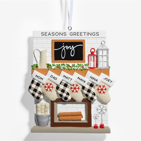 Fireplace Stockings Personalized Family Ornaments - 32293