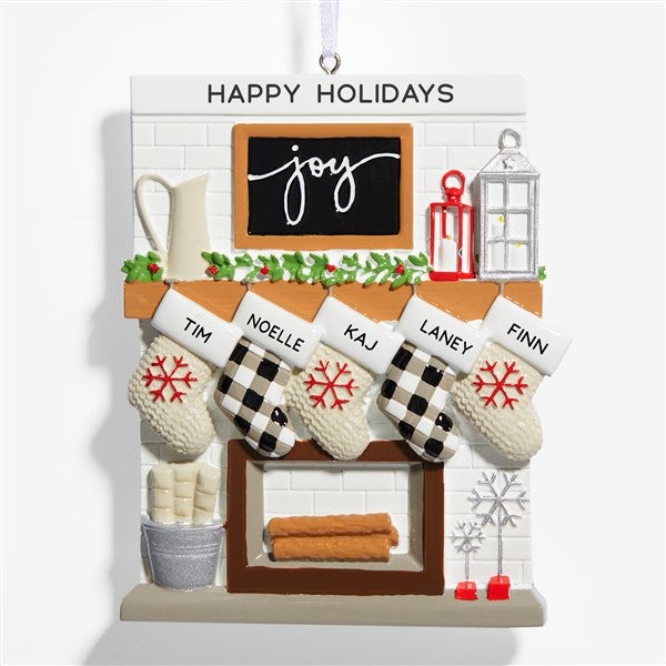 Fireplace Stockings Personalized Family Ornaments - 32293