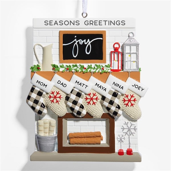 Fireplace Stockings Personalized Family Ornaments - 32293