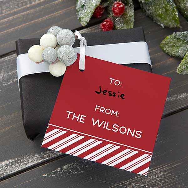 Candy Cane Lane Personalized Holiday Gift Tags - 32311