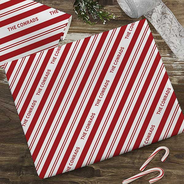 Candy Cane Lane Personalized Christmas Wrapping Paper - 32312