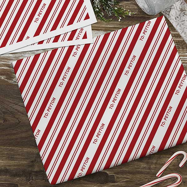 Candy Cane Lane Personalized Christmas Wrapping Paper - 32312