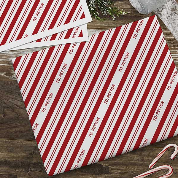 Pink Candy Cane Christmas Wrapping Paper