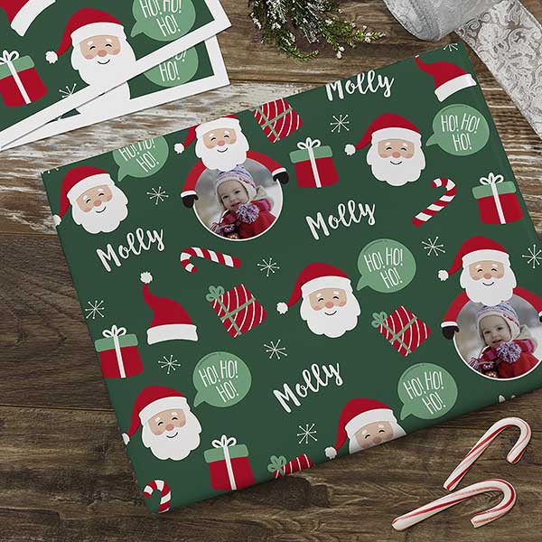 Personalized Name Wrapping Paper From Santa, Santa Claus Gift Wrap