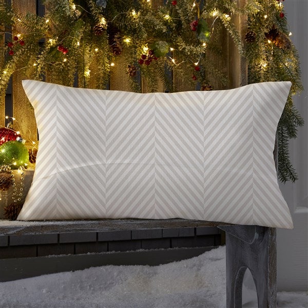 Plaid & Print Personalized Lumbar Outdoor Throw Pillow 12x22