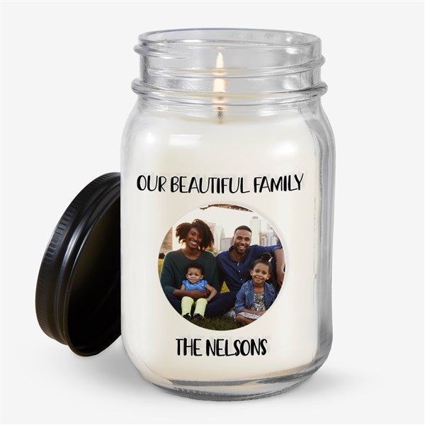 Family Photo Message Personalized Farmhouse Candle Jar - 32329