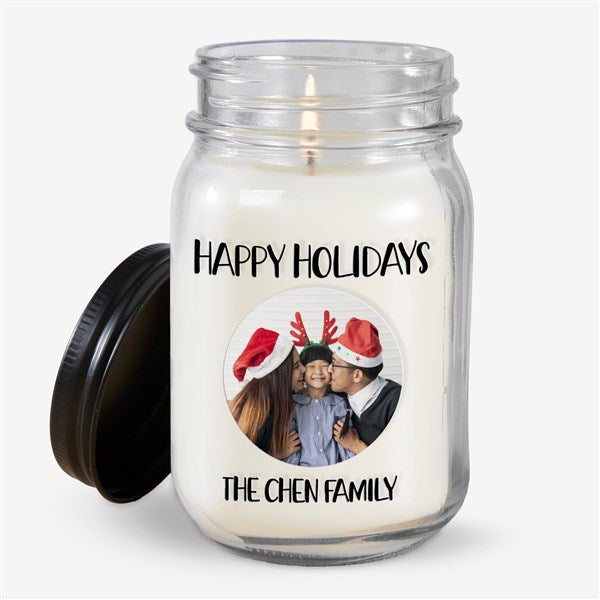 Christmas Photo Message Personalized Farmhouse Candle Jar - 32331