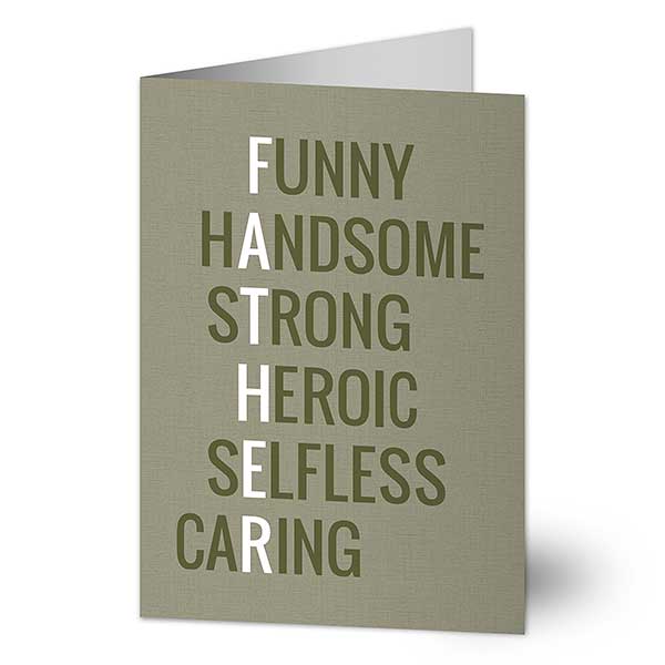 Father Acronym Personalized Father's Day Greeting Cards - 32345