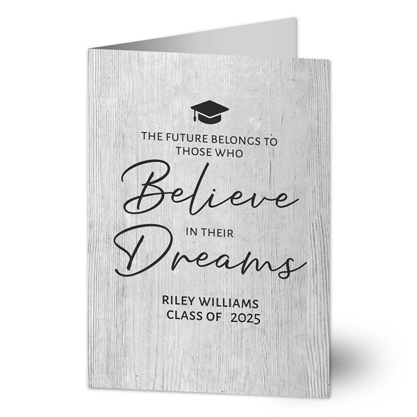 Believe In Their Dreams Personalized Graduation Greeting Cards - 32346