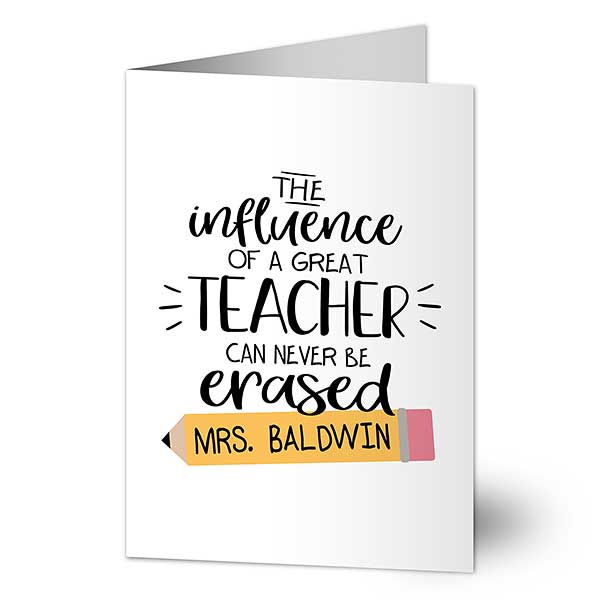 The Influence of a Great Teacher Personalized Teacher Cards - 32353