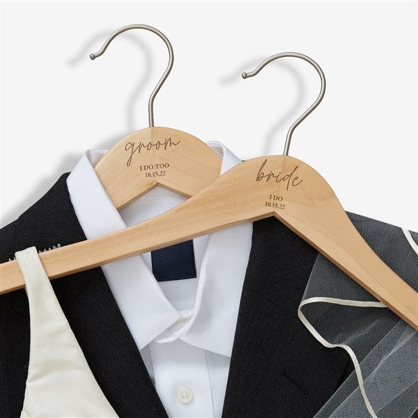 Drawn Together By Love Engraved Wood Wedding Hanger - 32379