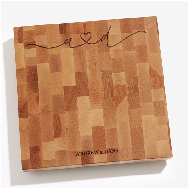 Drawn Together By Love Personalized Butcher Block Cutting Board - 32383