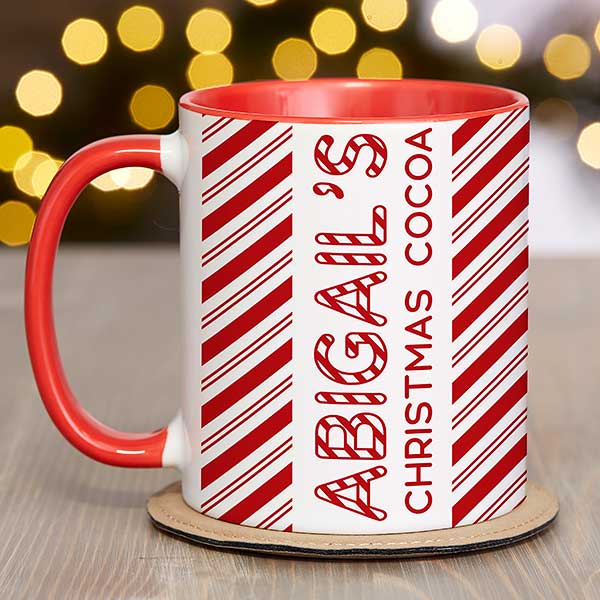 Candy Cane Lane Personalized Christmas Hot Cocoa Mugs - 32393