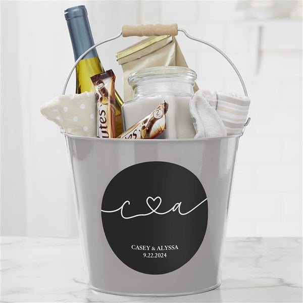 Drawn Together By Love Personalized Metal Buckets - 32398