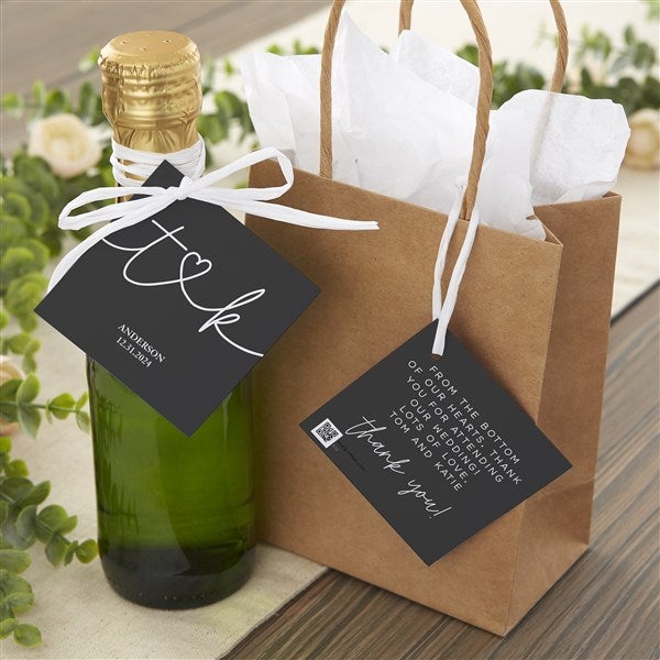 Drawn Together By Love Personalized Wedding Gift Tags - 32405