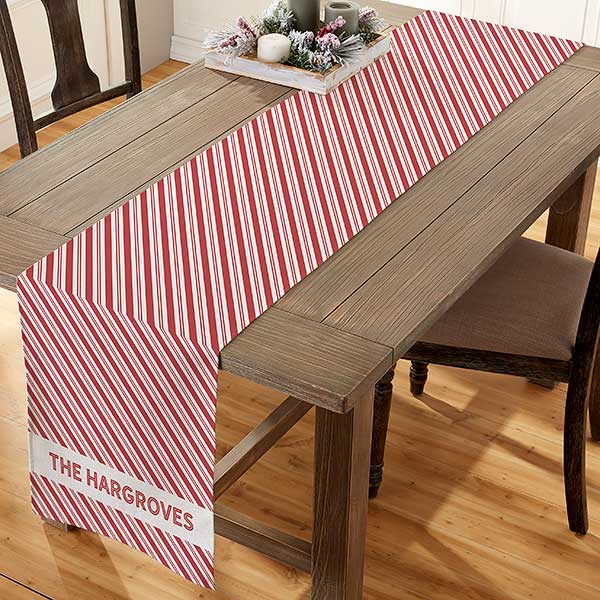 Candy Cane Lane Personalized Christmas Table Runners - 32406