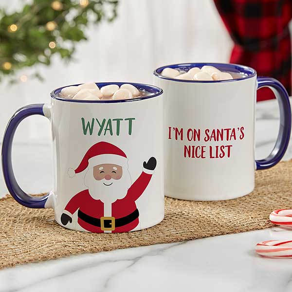Santa Character Personalized Christmas Ceramic Mugs - 32407