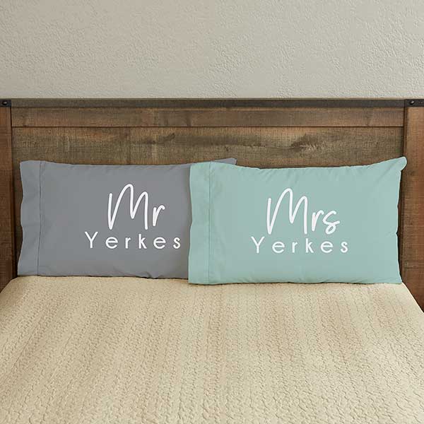 Scripty Love Personalized Wedding Pillowcase Set
