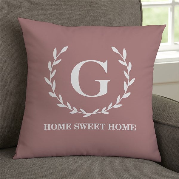 Laurel Wreath Personalized Initial Throw Pillows - 32430