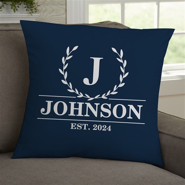 Laurel Wreath Personalized Initial Throw Pillows - 32430