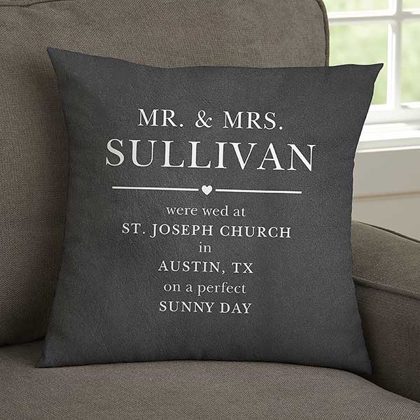 Moody Chic Personalized Wedding Throw Pillows - 32431