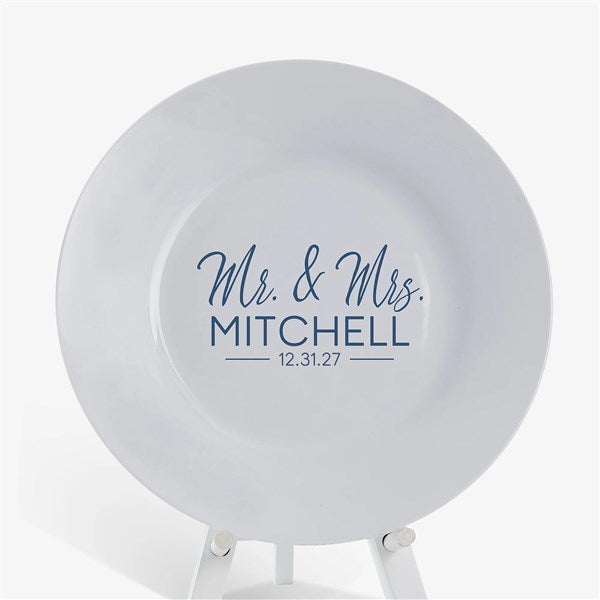 Stamped Elegance Wedding Personalized Keepsake Plate - 32437